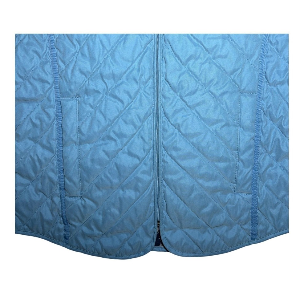 Van Heusen Preppy Quilted Full Zip Vest Sky Blue Floral Lining Womens Size Small - Picture 2 of 8